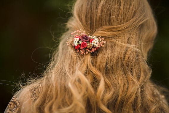 Wedding hair 2025 accessories red