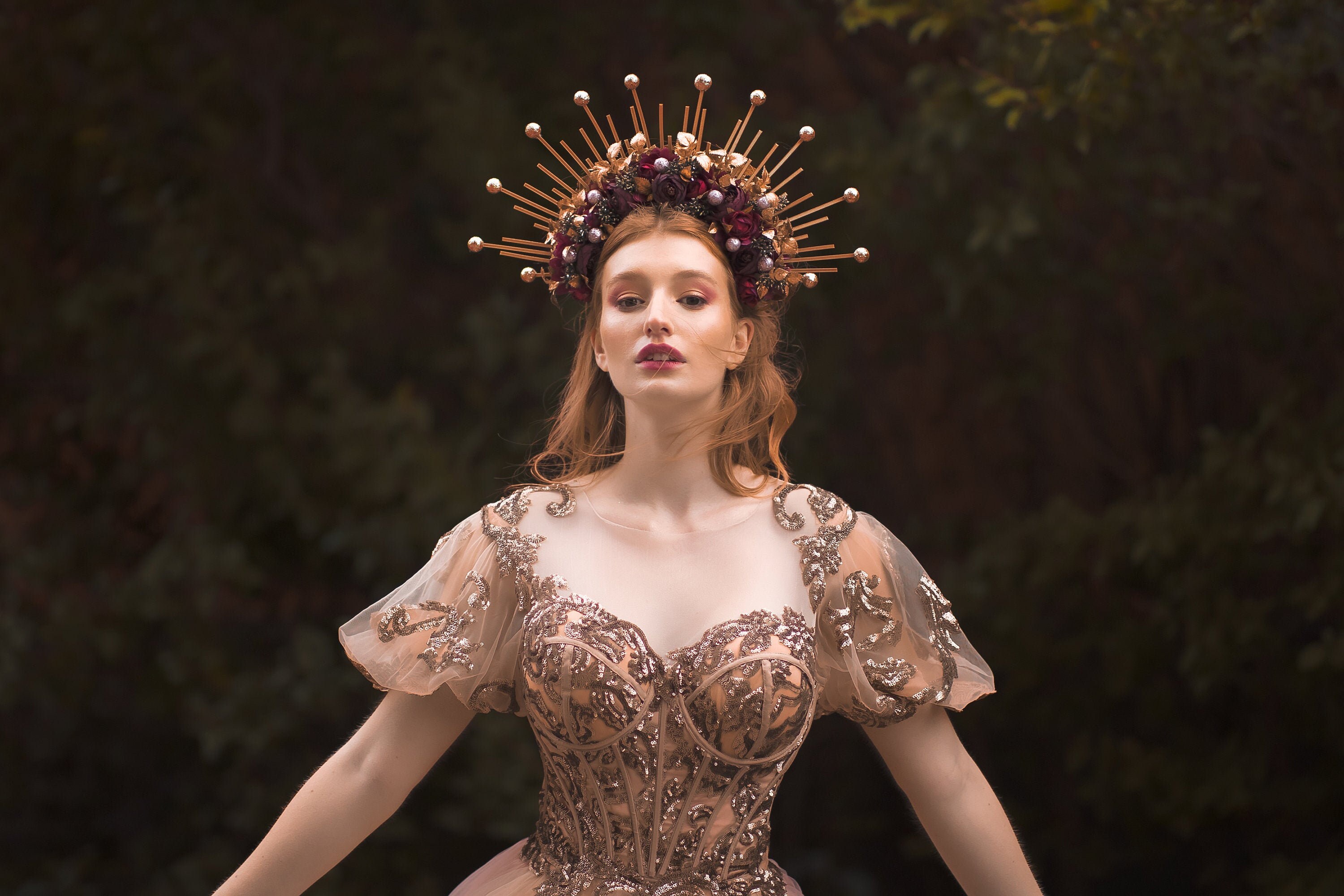Two sided halo head crown Sun crown Headband Goddess ...