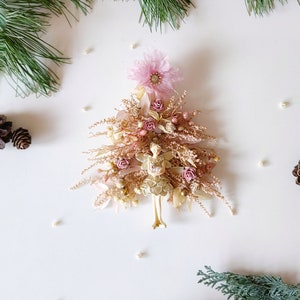 Christmas tree decor Christmas decoration Christmas fairy Fairycore Pink Christmas Vintage Christmas Christmas gift Tree decoration Magaela image 1