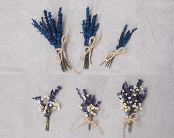 Lavendel boutonniere Natuurlijke bruidegom knoopsgat Witness jas pin Groomsmen corsage Beste man Baby's adem Provence boutonniere Magaela