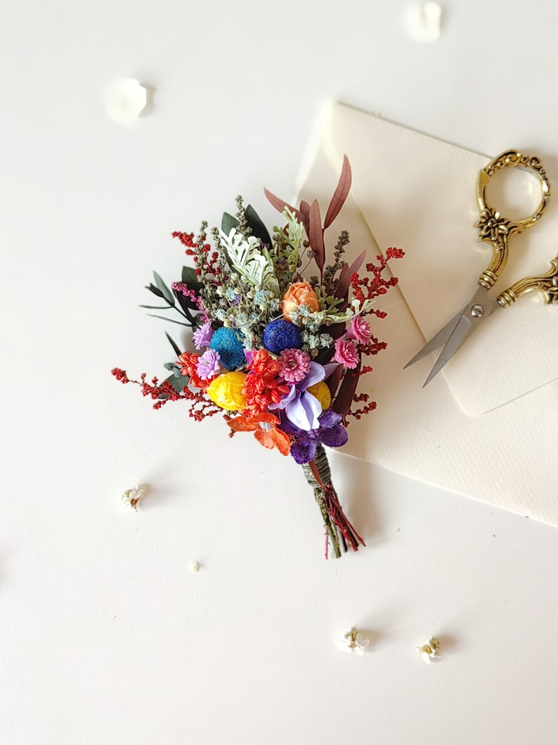 Colourful wedding hair crown Bridal meadow headpiece Flower crown for bride Preserved long lasting crown Wildflowers wedding Autumn Magaela Boutonniere