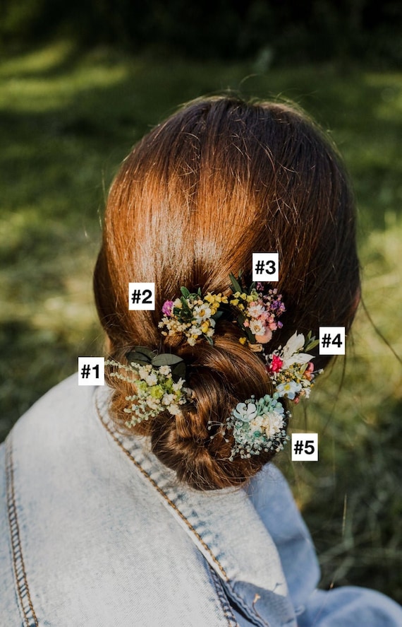 Wildflower Hairpins: Bridal Hair Accessories - Etsy display picture 1