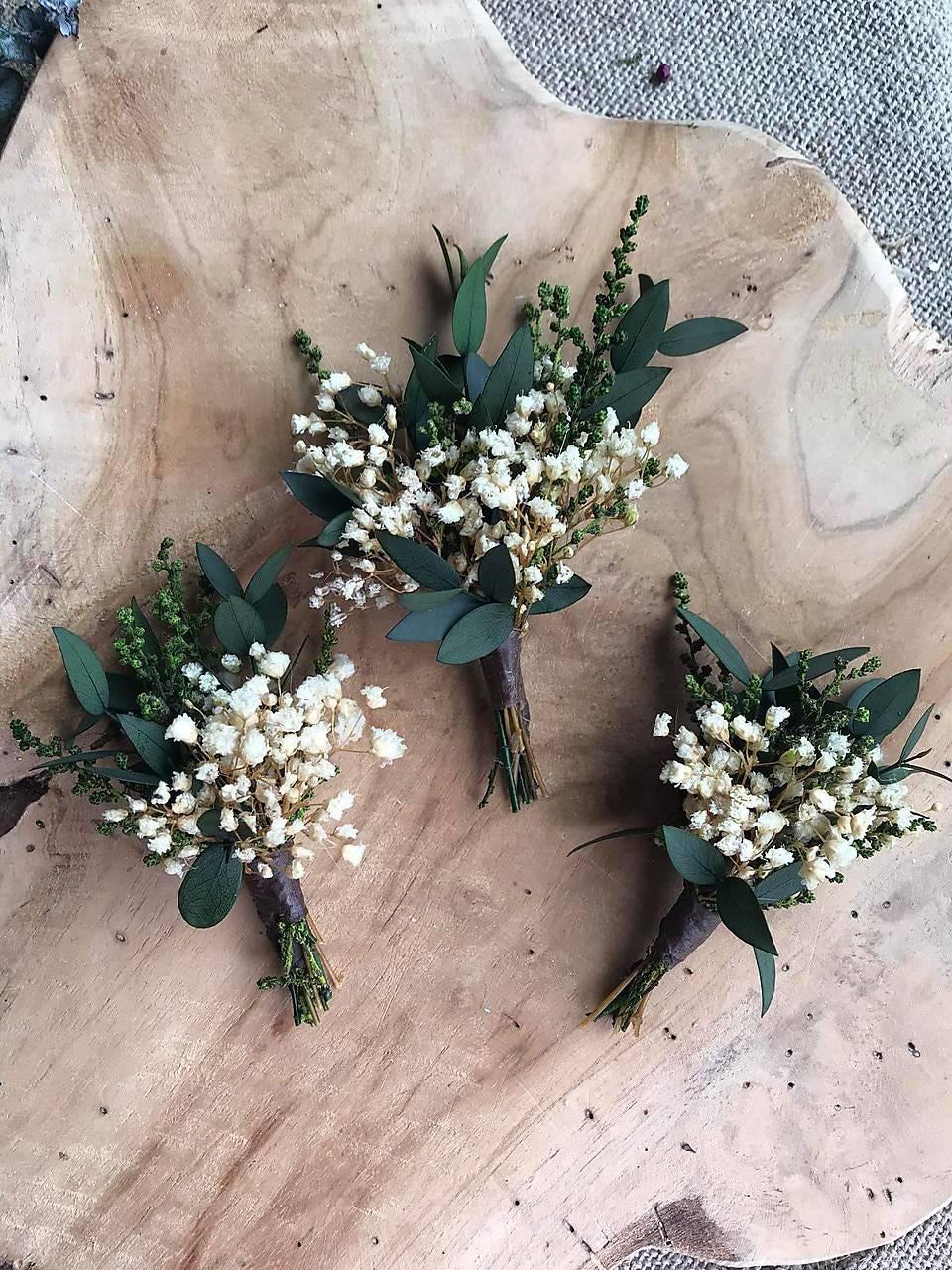 Fiore all'occhiello artificiale per uomo, sposo, per festa, addio al