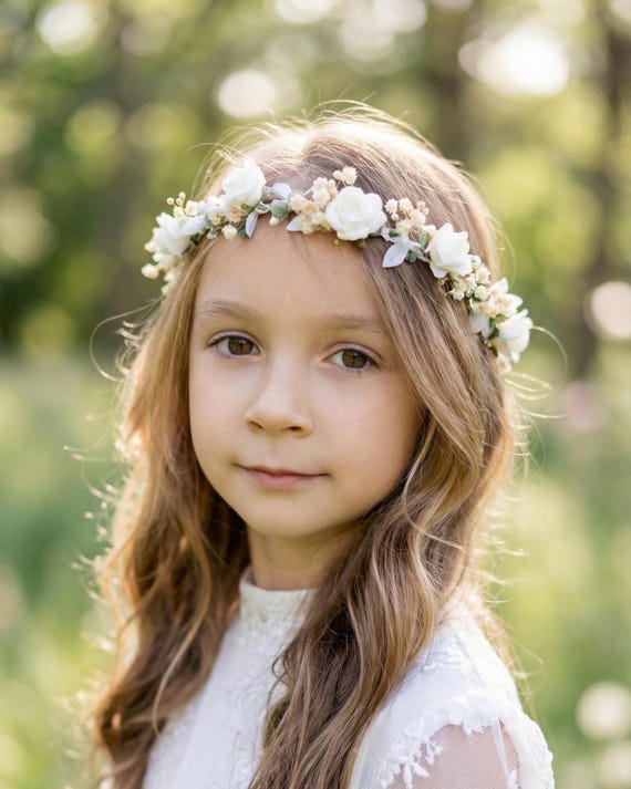 VINTAGE GREEK COMMUNION FLORAL HEADBAND SET WITH ORIGINAL BOX First Communion Headpiece, White Flower Crown for Wedding - Etsy main image 3