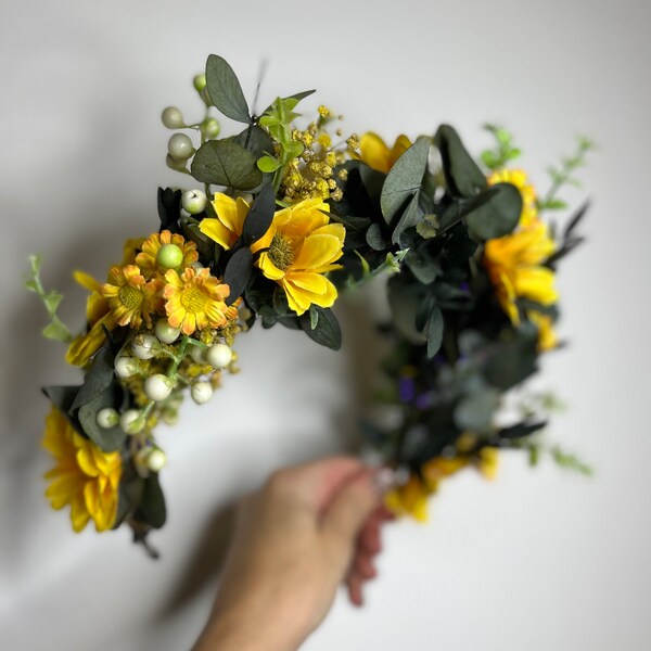 Yellow Flower Crown Etsy
