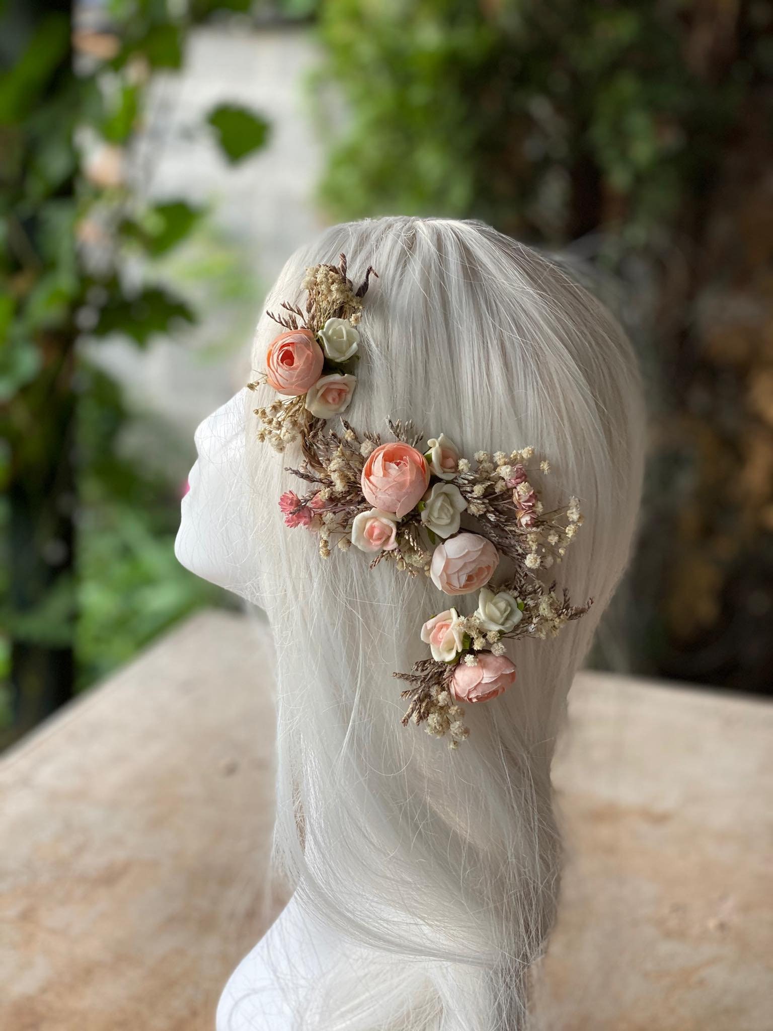 Flexible flower hair piece Wedding Bendable flower piece Hair Etsy