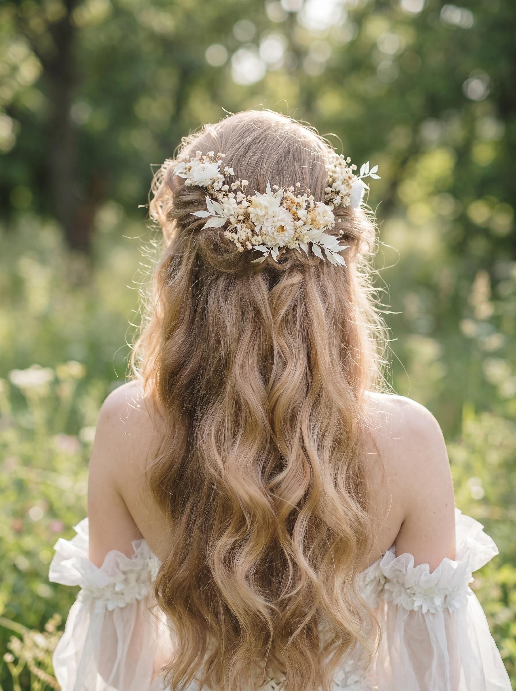 Ivory Preserved Flower Wedding Hair Vine - Bridal Headpiece - Etsy