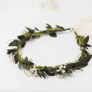 Conjunto de bodas de vegetación Corona de flores Pulsera para novia Peine de pelo de vegetación pequeña Boda de aliento de bebé 2021 novia hecha a mano Magaela Hecho a medida imagen 2