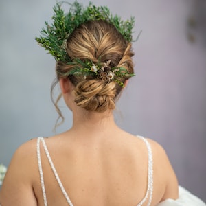 Woodland bridal hair comb Pine cones hair comb Cottagecore wedding Natural bridal comb Wedding in forest Bridal hair Flower hair comb Fern image 2