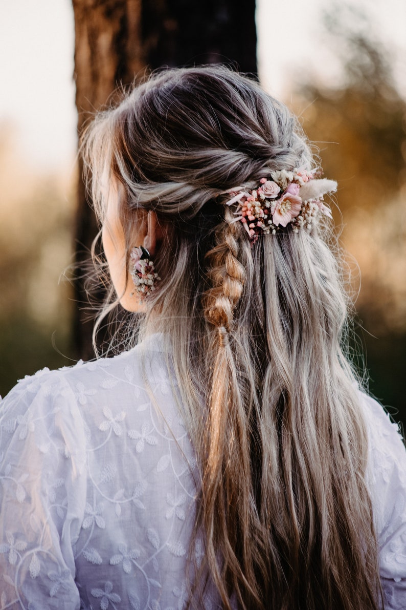 Blush Flower Bridal Comb Wedding Hair Comb Boho Headpiece - Etsy
