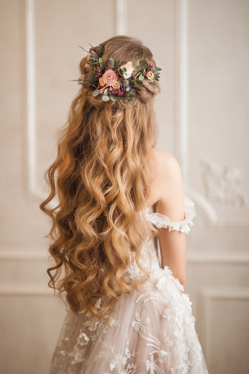 Shapable bridal vine with thistles Hair flowers Romantic image 4