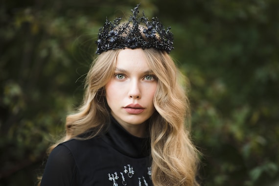 Behandeling Klas Avonturier Black Flower Crown Evil Queen Tiara Black Mean Queen Tiara - Etsy Sweden