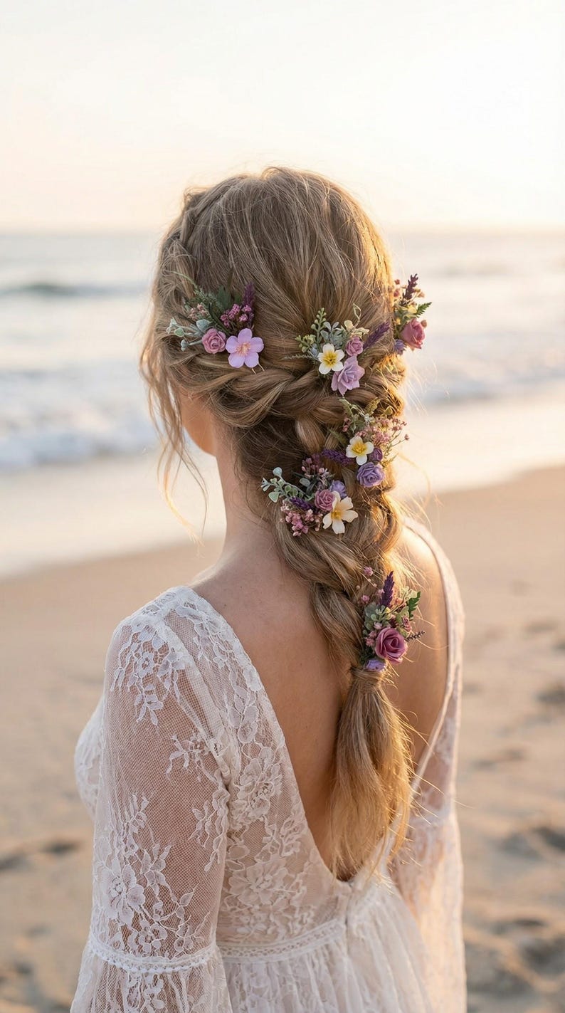 Épingles à cheveux bohème fleurs sauvages pour mariée