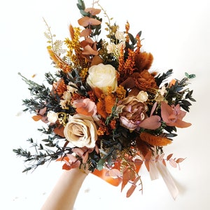 Terracotta bridal bouquet Rustic autumn wedding Boho bridal bouquet Fall wedding Terraccota wedding Boho bridal bouquet Magaela Bride to be image 7