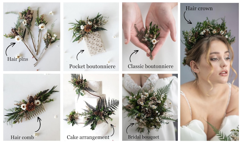 Pine Cone Bridal Hair Comb: Woodland Wedding Hair Accessory image 11