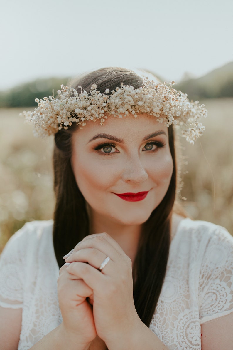 Baby's Breath Flower Crown Natural Bridal Hair Wreath Etsy