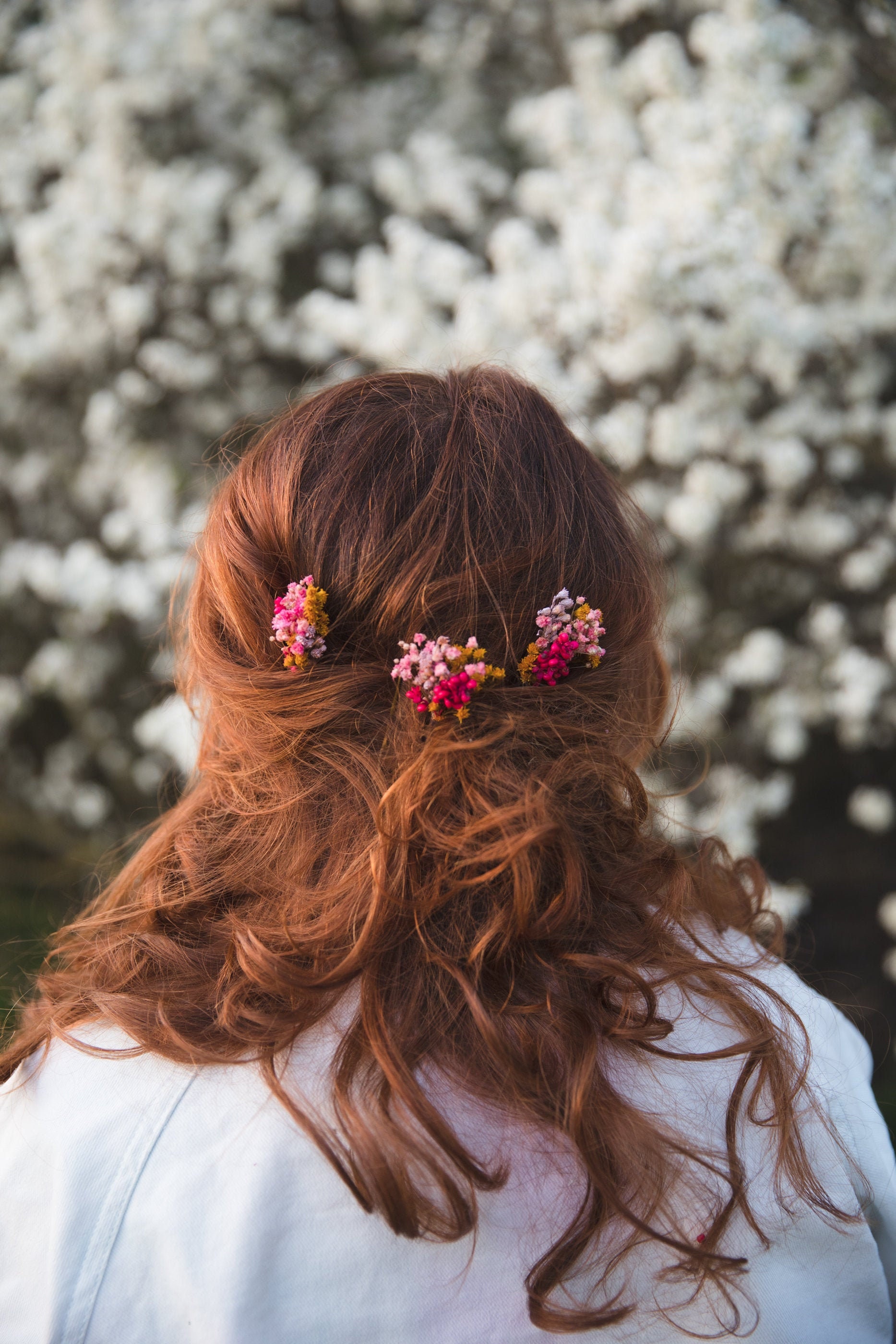 Pink Flower Hair Pins Fuchsia Bridal Hair Pins Preserved - Etsy UK