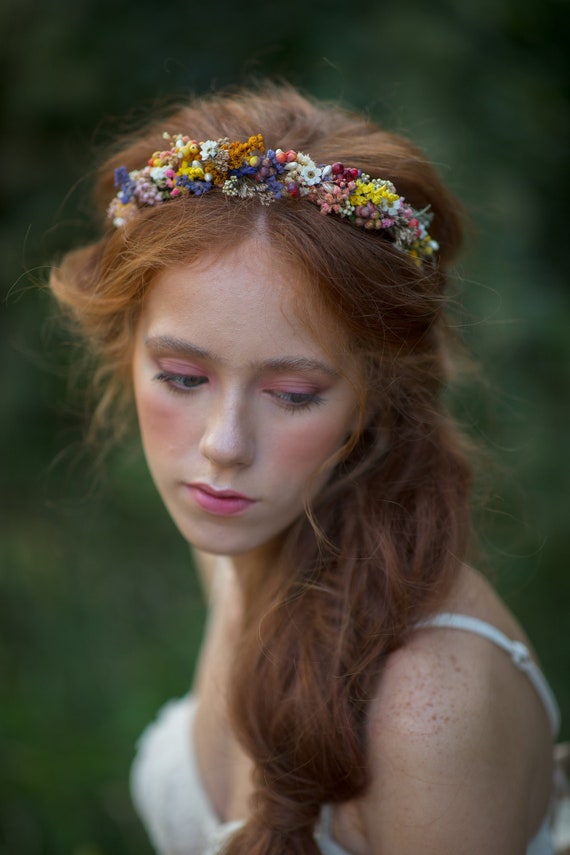 Dried Flower Headband Bridal Headpiece Natural Accessories - Etsy UK
