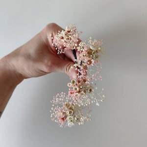 3/5/10pcs Romantic flower hairpins Hairpins from dried flowers Wedding floral accessories Blush and ivory hair pins Magaela accessories image 6