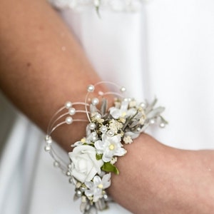 Hair crown for first holy communion Floral wreath with white roses Hair flowers Floral accessories Hair accessories Magaela Handmade Bracelet