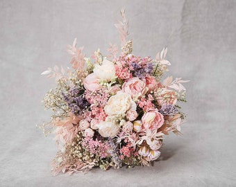 Blush bridal bouquet Baby's breath wedding bouquet Bride to be Blush pink flower bouquet Peony wedding bouquet Romantic bouquet Magaela