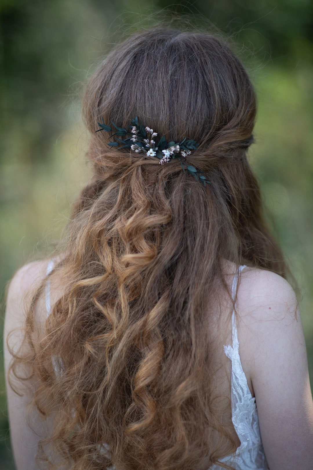 Greenery Mini Flower Hair Comb Wedding Hair Comb Eucalyptus Bridal ...