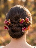 Dried Flower Hair Pins: Fuchsia Pink & Ochre Wedding Hair Accessories product logo
