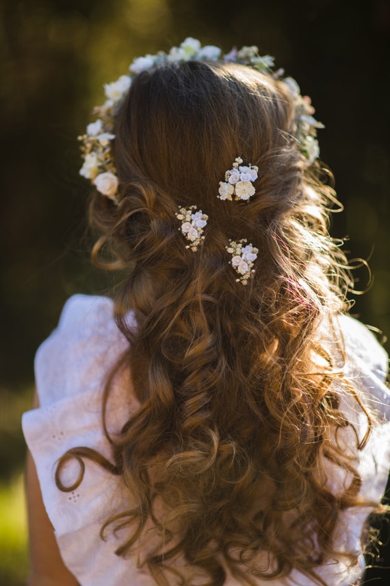 Braut Haarschmuck Hochzeit Kopfschmuck Perlen Blume kommunion besondere Anlässe 