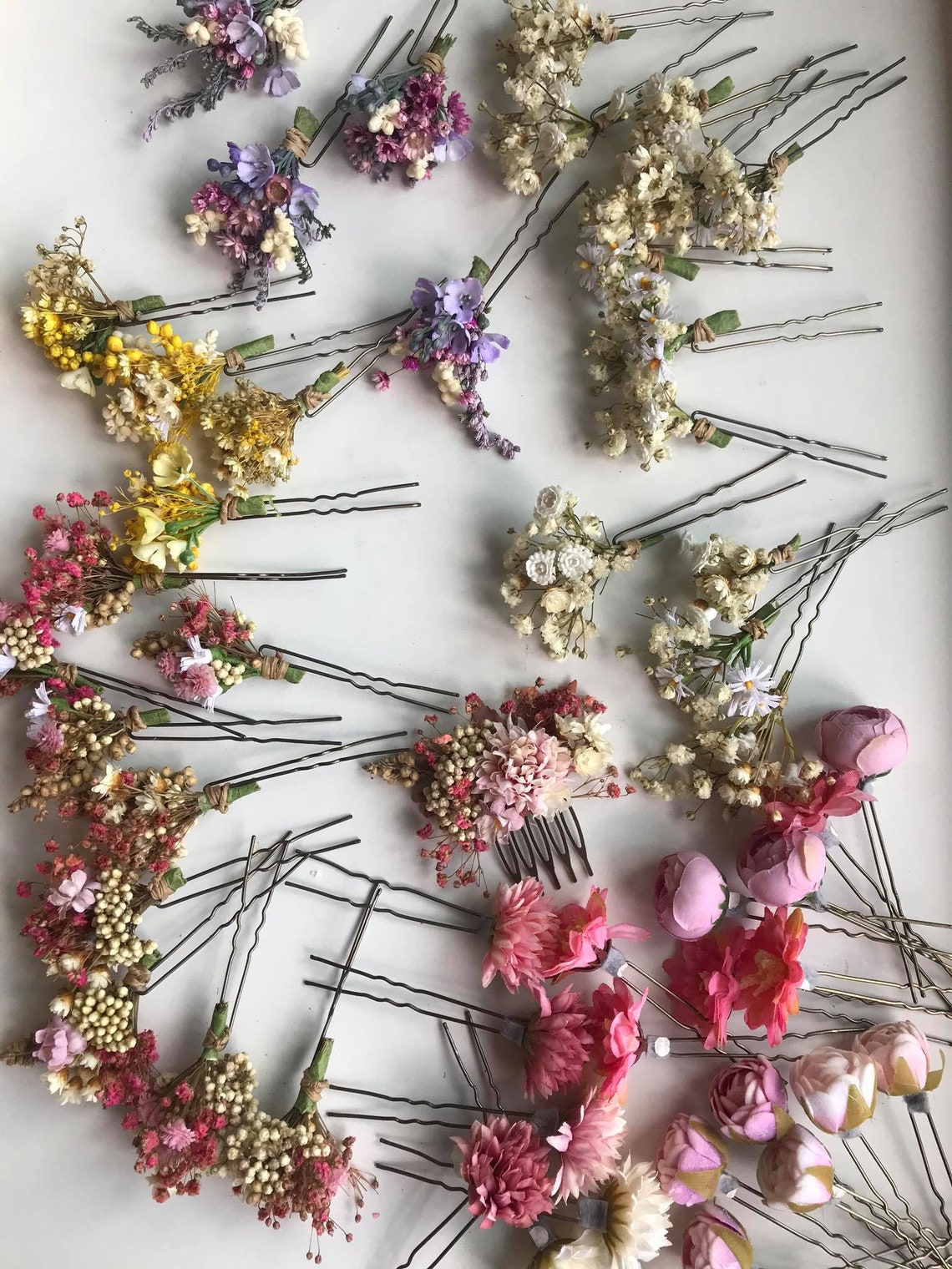 3pcs/5pcs/10pcs Bridal Blush Flower Hair Pins Ivory and Blush Etsy