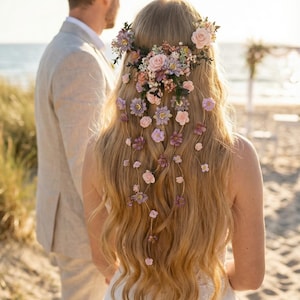 Lot De 6 épingles/bijoux Cheveux Mariée Crème/turquoise, Pas Cher, Neuf Avec étiquettes