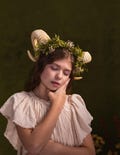 Greenery Horns Crown: Fairycore Pagan Festival Headband product logo