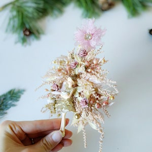 Christmas tree decor Christmas decoration Christmas fairy Fairycore Pink Christmas Vintage Christmas Christmas gift Tree decoration Magaela image 6