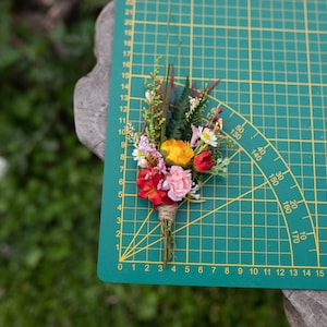 Summer groom's boutonniere Wedding buttonhole Flower boutonniere for groom Romantic wedding Summer wedding Magaela accessories Handmade image 4