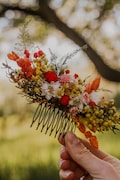 Dried Flower Hair Comb: Bridal Meadow Wedding Headpiece