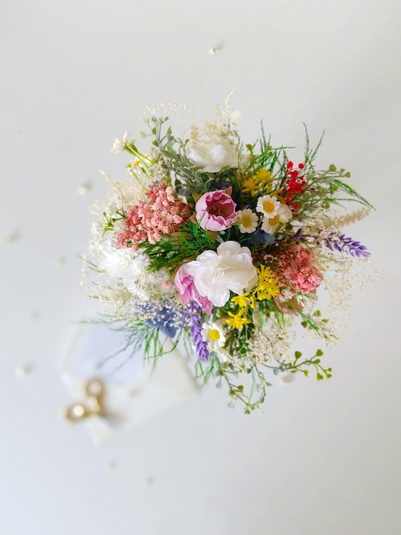 Kleiner Wildblumen Brautjungfer Strauß: Künstliche & konservierte Blumen