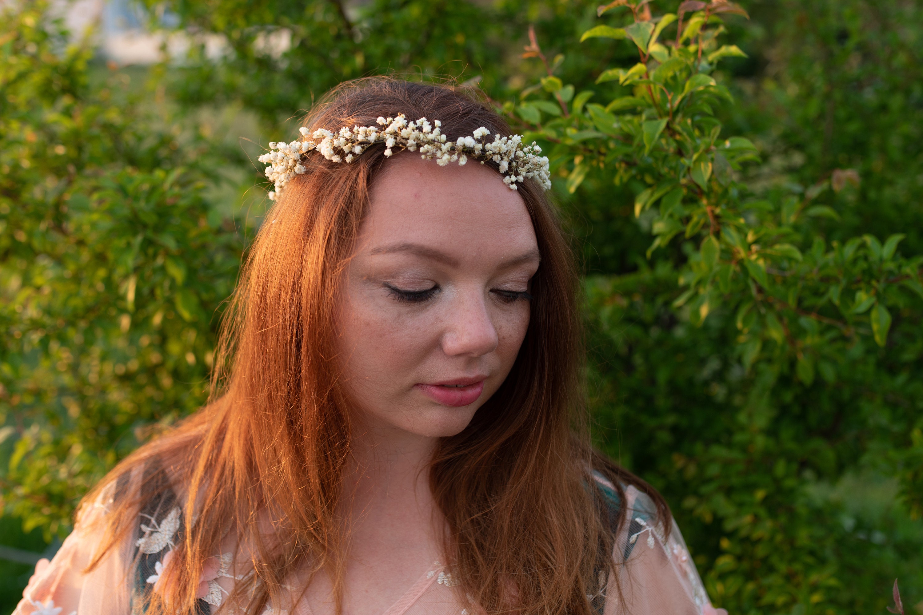Baby's Breath Flower Crown Natural Bridal Hair Wreath Etsy UK
