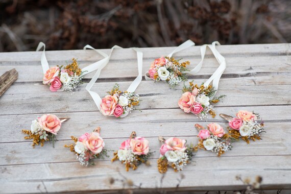 Peach flower 2024 hair clip