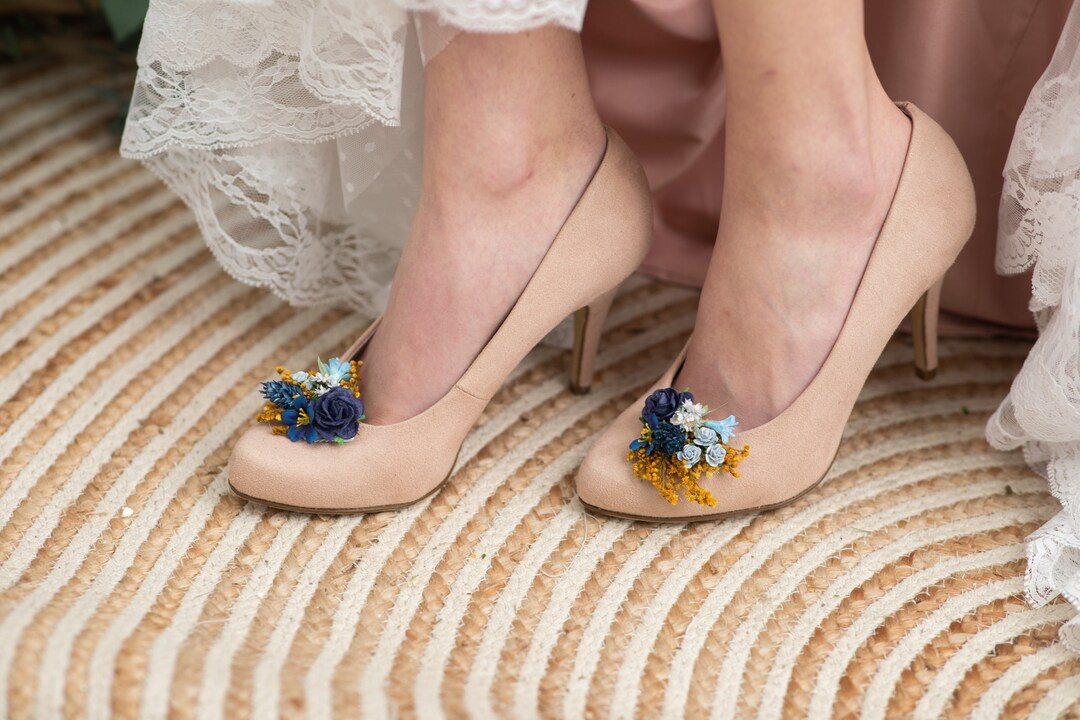 Blue Flower Shoe Clips Flower Decoration for Shoes Bridal Accessories