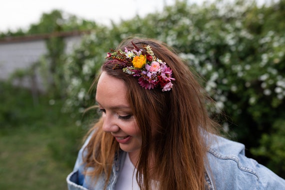 tand Temerity prins Kleurrijke zomer bloem hoofdband Bruidshaarband Bruiloft bloem - Etsy België