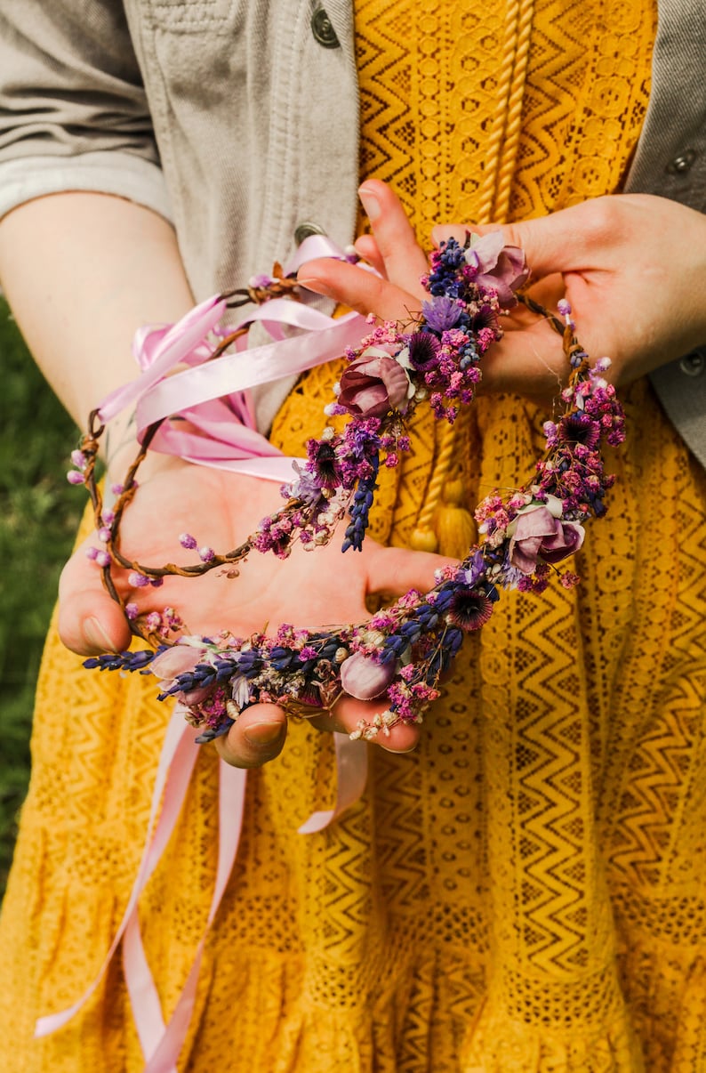 Pink and purple flower hair crowns Set of matching crowns Mummy and me Wedding accessories Children photo props flower girl headpiece image 9