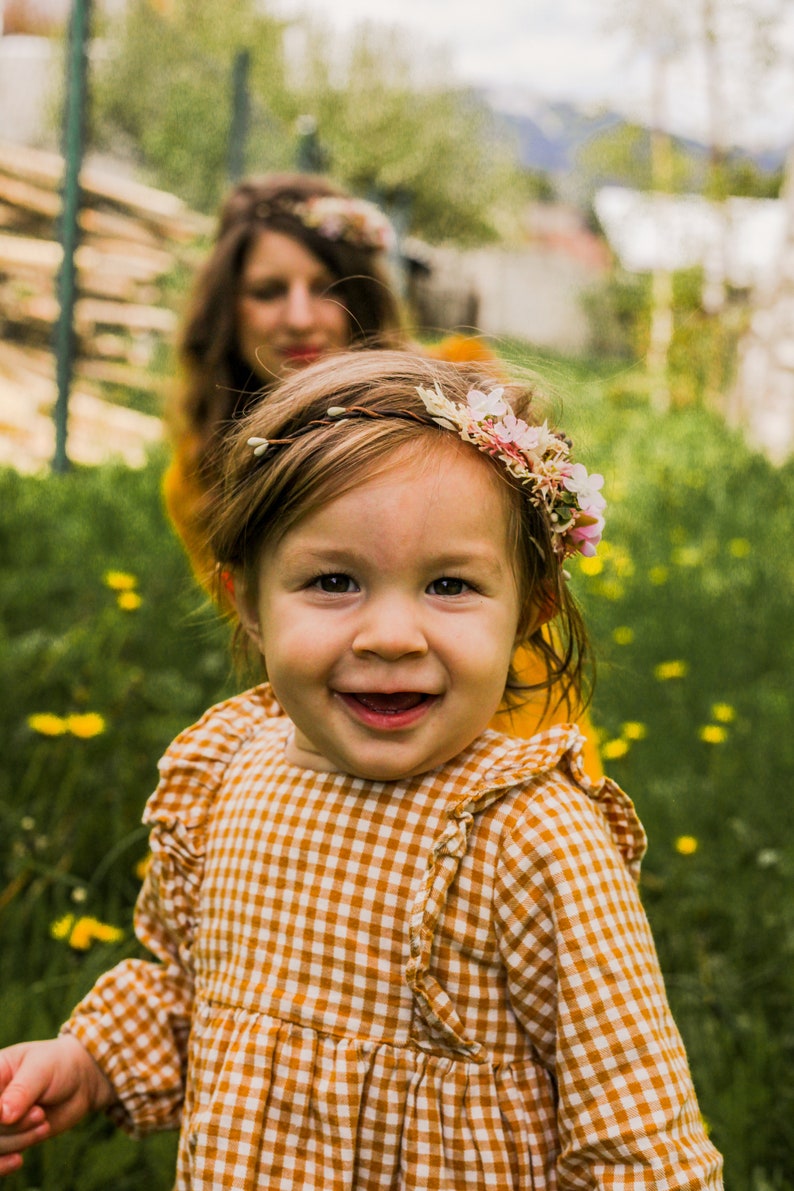 Momia y yo coronas de flores a juego Coronas de flores Madre e hija tocados De la flor chica Accesorios de boda Corona de peonía rosa Magaela imagen 3