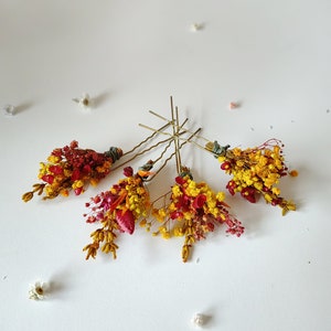 Autumn flowers Bride to be Flower hairpins Hair flowers Dried flowers Bridal hair Flower hair Wedding flower hairpins Bridal hair pins