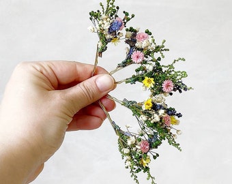 Colorful flower hairpin Romantic hairpin Meadowy design Wedding hairpins Romantic boho hairpins Wild  flower hairpins Magaela Summer wedding