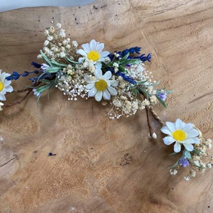 Daisy flower hair vine Lavender flower hair arrangement Bridal meadow headpiece Daisy hair flowers Magaela Wedding jewelry Wildflowers image 2