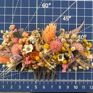 Wildflower hair comb Natural bridal hair comb Rustic wedding accessories Summer wedding Vintage Cottagecore Preserved flowers Magaela Bride image 9