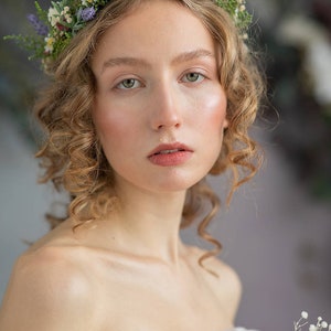 Meadow flower hair crown Bridal accessories Lavender and daisy flower wreath Meadowy headpiece Magaela Bride to be Wildflowers crown image 2