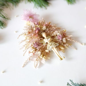 Christmas tree decor Christmas decoration Christmas fairy Fairycore Pink Christmas Vintage Christmas Christmas gift Tree decoration Magaela image 2