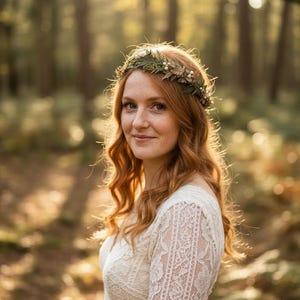 Woodland Wedding Crown – Preserved Fern Bridal Headpiece – Forest Boho Hair Wreath image 9