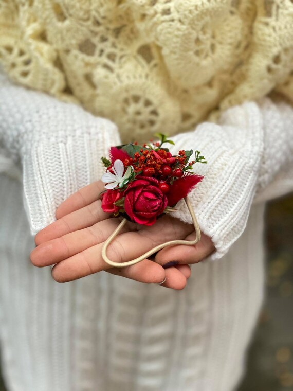 Mini Vintage Rose Print And Lace Hair Ties Pack Fruit Print Scrunchies Hair Rope Elastic Hair Rubber Band  main image 3