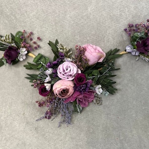 Purple flower hair vine Wedding flower hair vine Bridal hair flowers Very peri wedding crown Bridal half wreath Magaela Violet wedding image 10